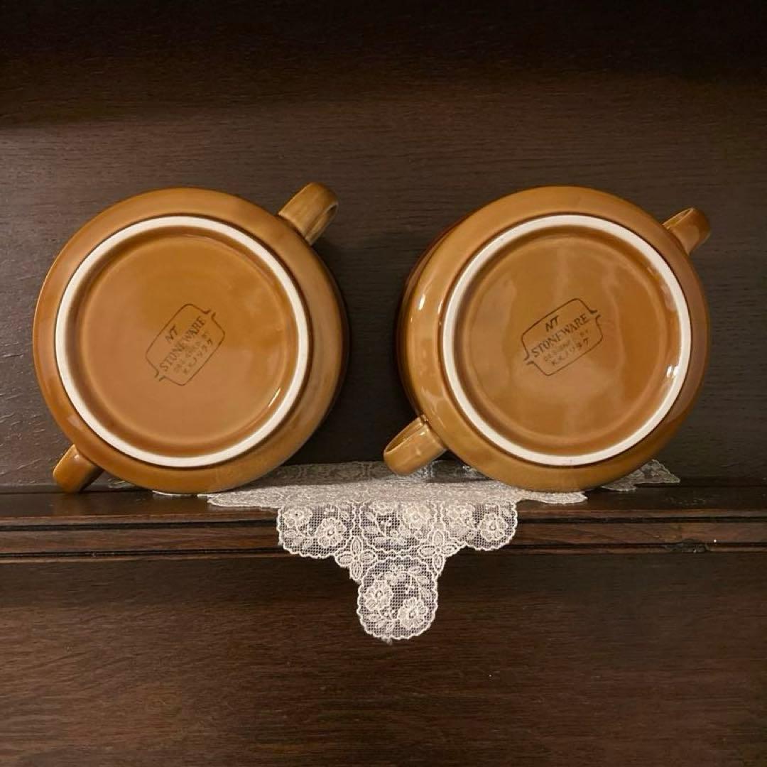 ノリタケ　STONEWARE 飴色　シチューセット　カップ&ソーサー　プレート