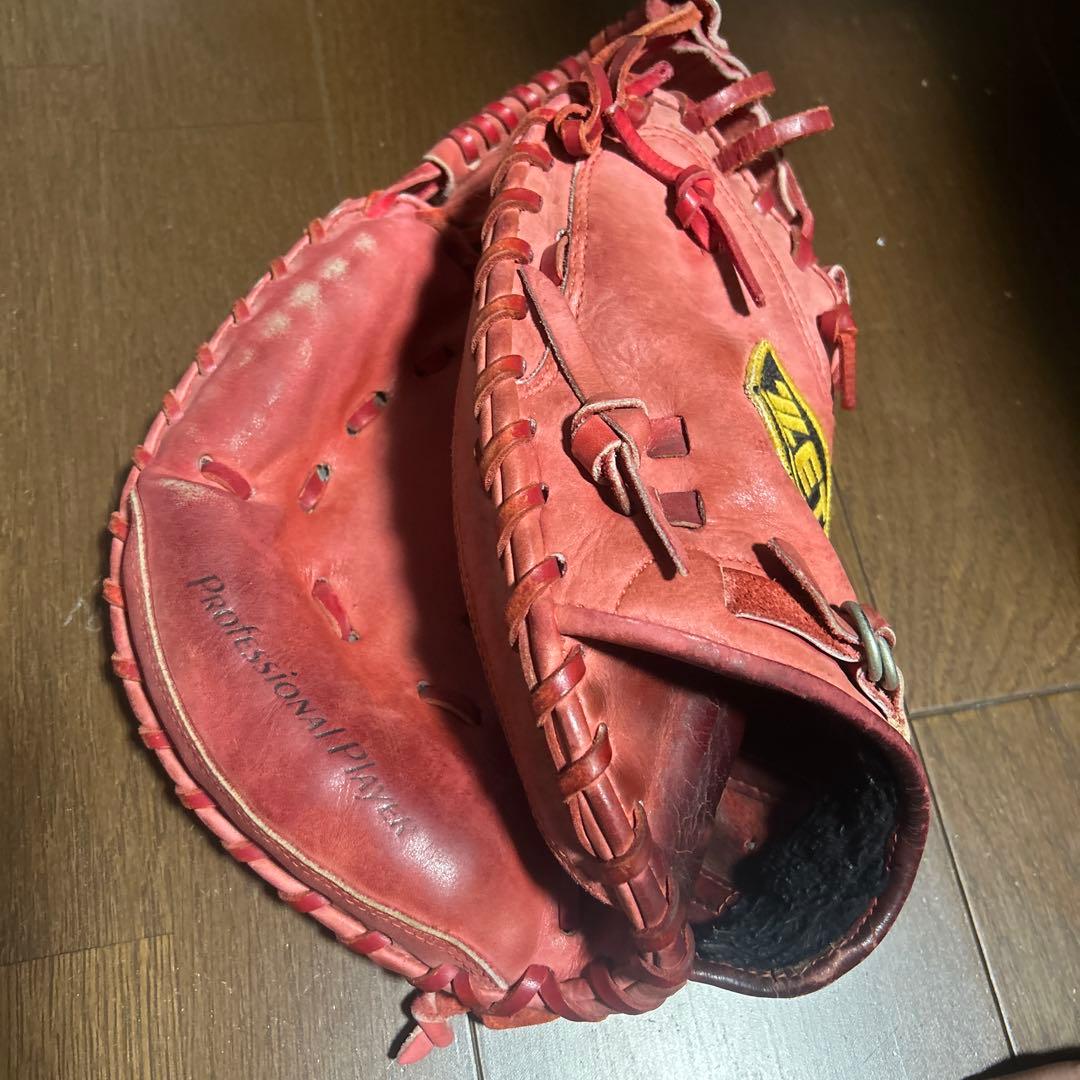 ゼット 軟式左投げ用キャッチャーレッドグローブ