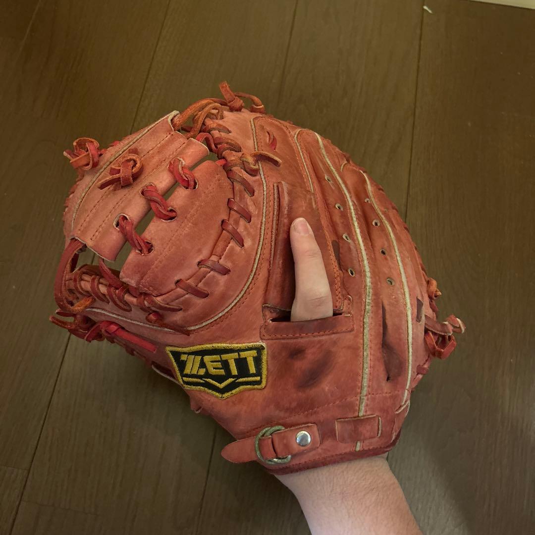 ゼット 軟式左投げ用キャッチャーレッドグローブ
