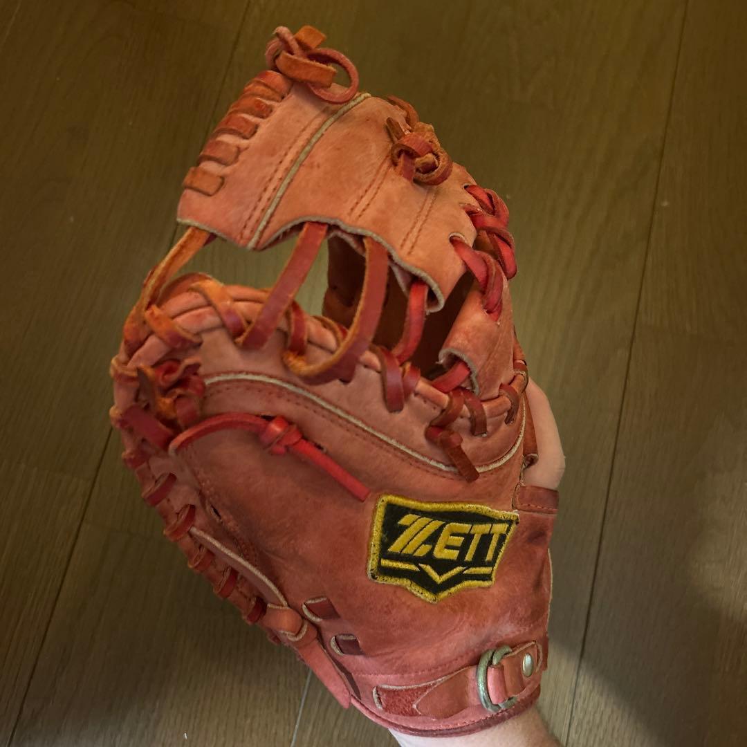 ゼット 軟式左投げ用キャッチャーレッドグローブ