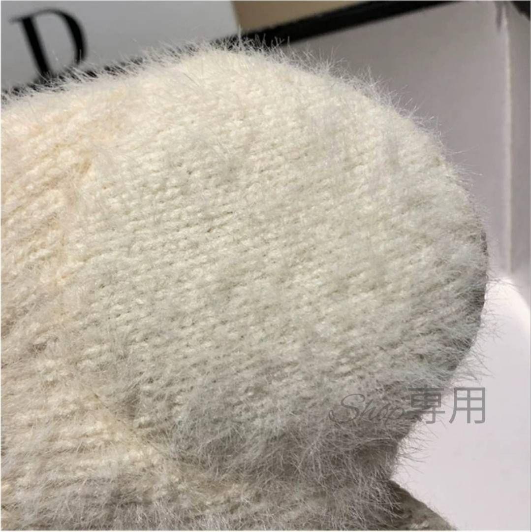 新品 ブラック ニット帽 つば付き 黒 耳当て サンバイザー ゴルフ レディース