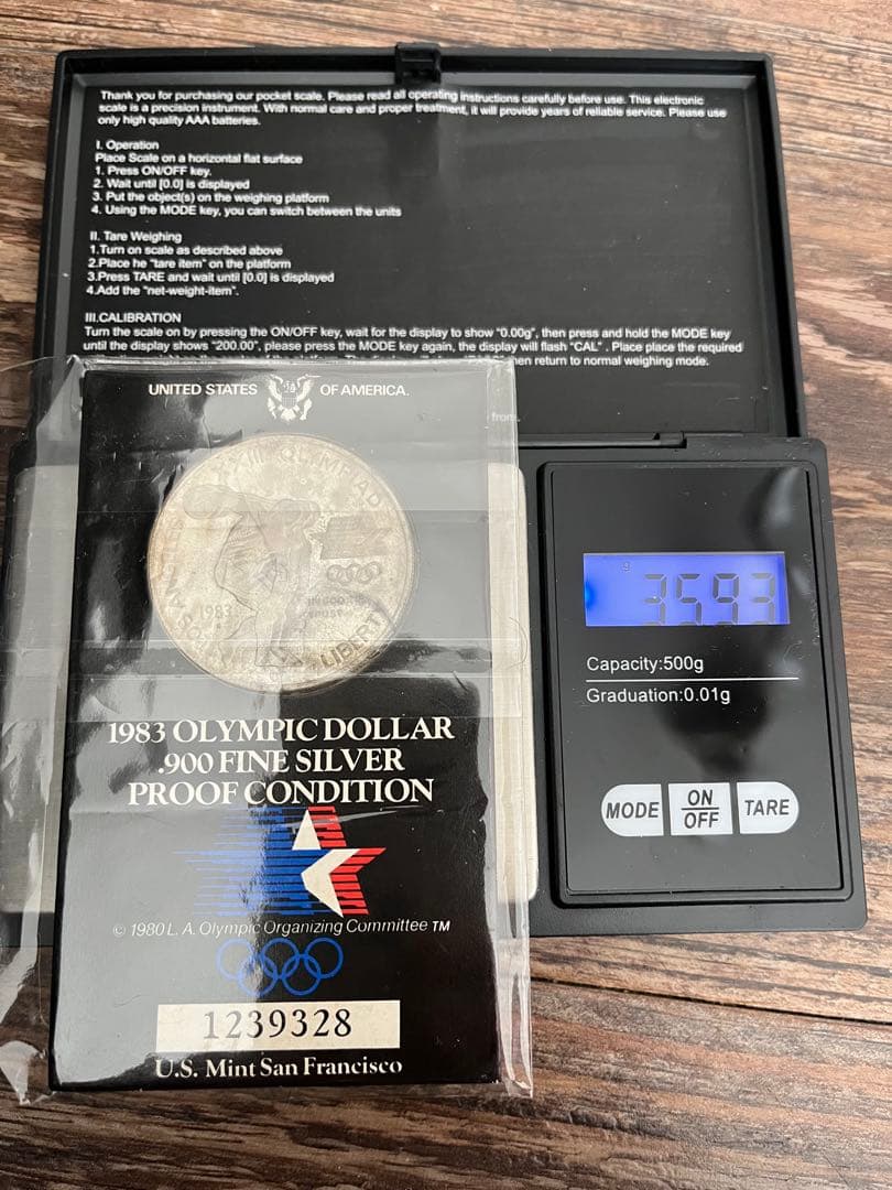 ロサンゼルスオリンピック銀貨　記念メダル