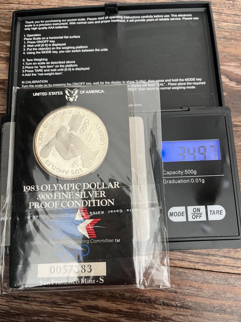 ロサンゼルスオリンピック銀貨　記念メダル