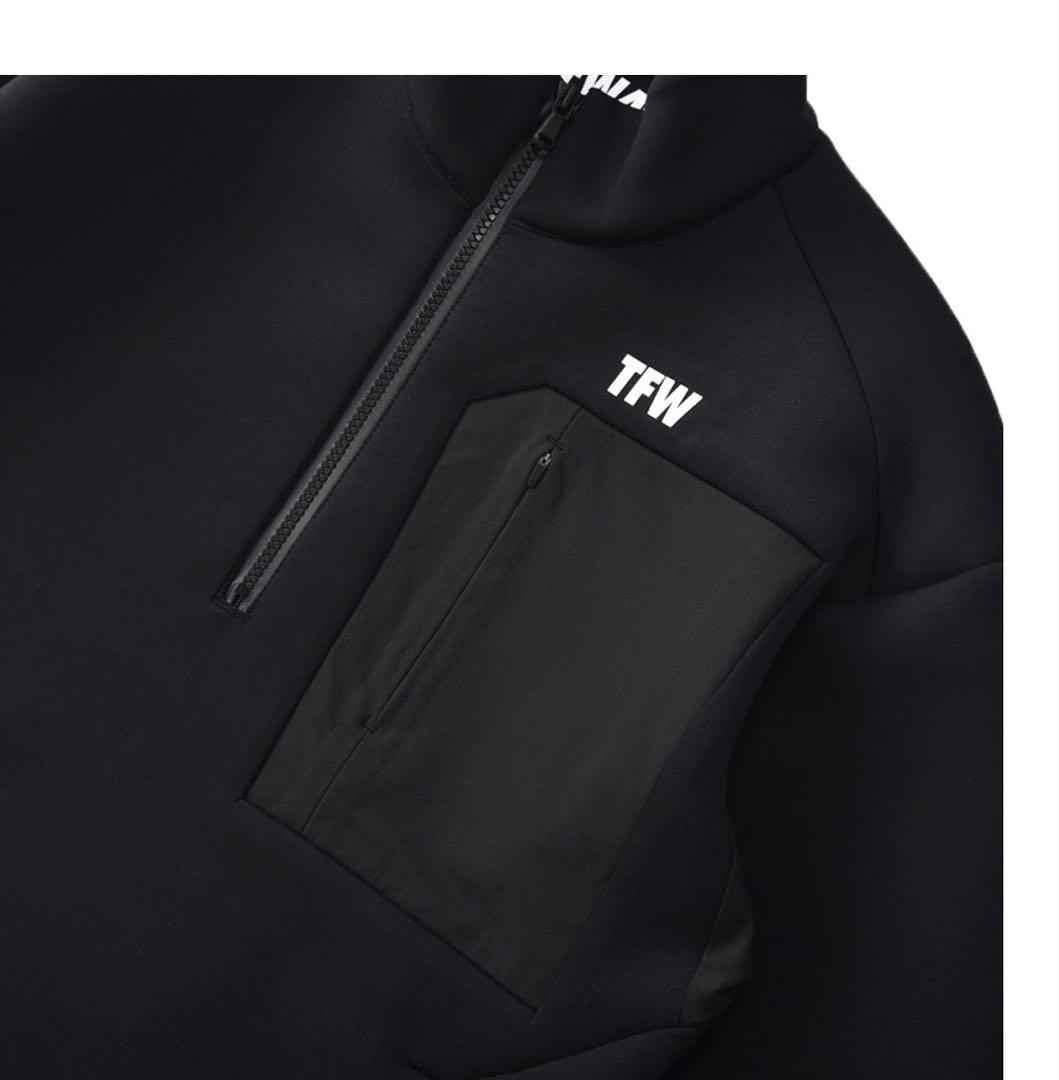 メンズウェア TFW49 CARDBOARD MATERIAL HALF ZIP SWEAT