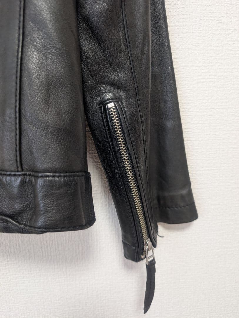 【MEN'S BIGI　Collective】羊革 レザージャケット ブラック