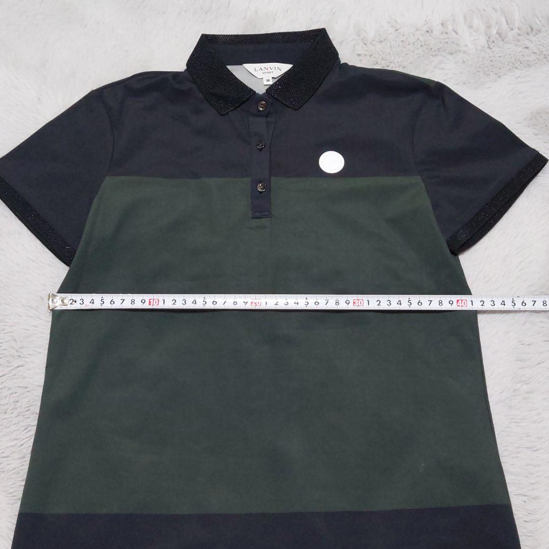 LANVIN SPORTランバン ブラックカーキ ポロシャツ 38【美品】