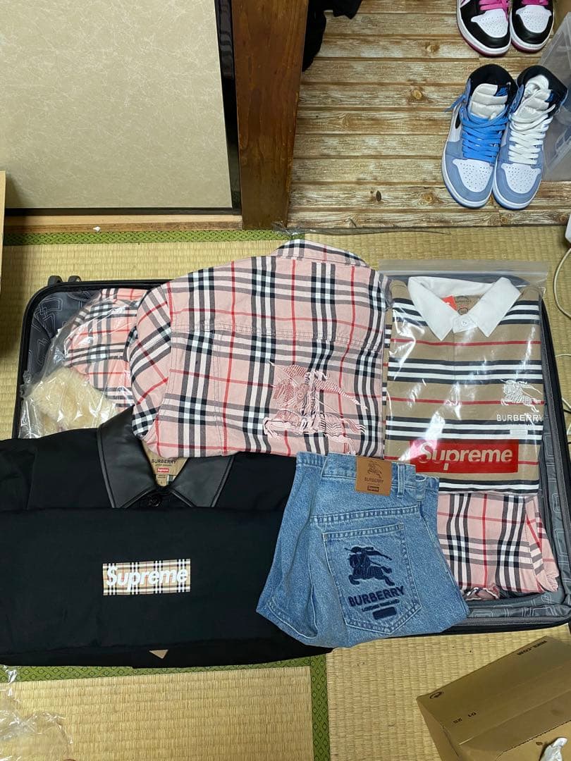 ジャケット・アウター Supreme Burberry Denim Trucker Jacket L
