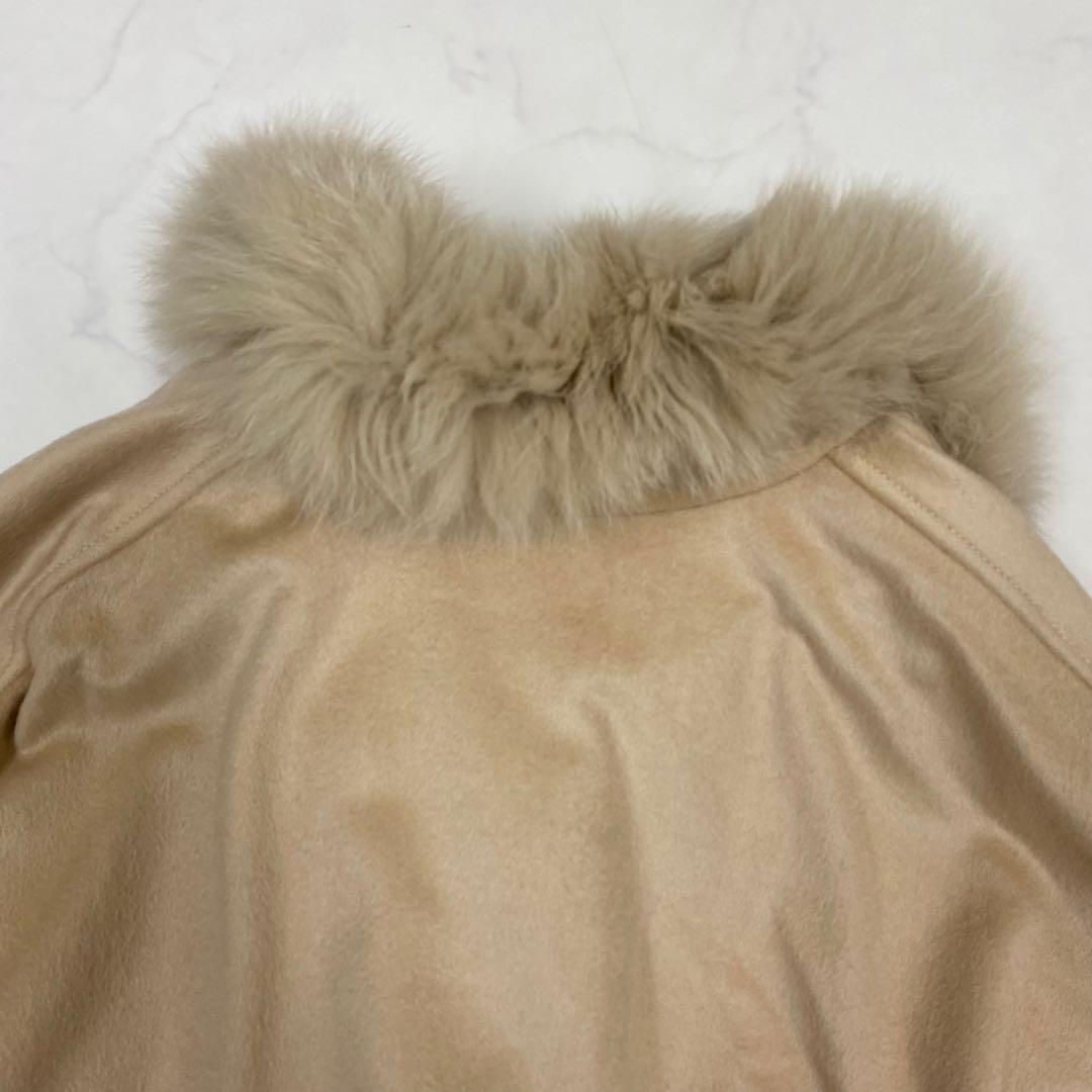 タグ付き新品★SAGA FURS ポンチョ カシミヤ ブルーフォックス M~L