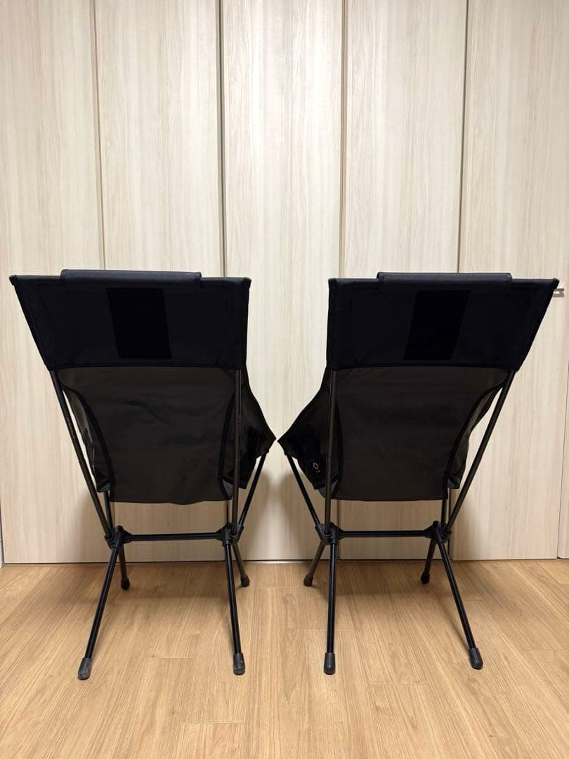 ヘリノックス サンセットチェア ブラック&替えシートコヨーテ　2脚セット