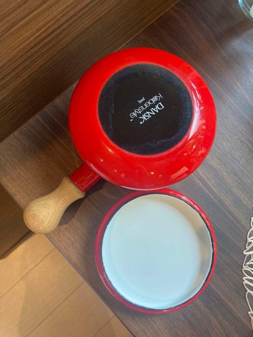 DANSK ダンスク　ホーロー 片手鍋　コベンスタイル 赤　蓋つき