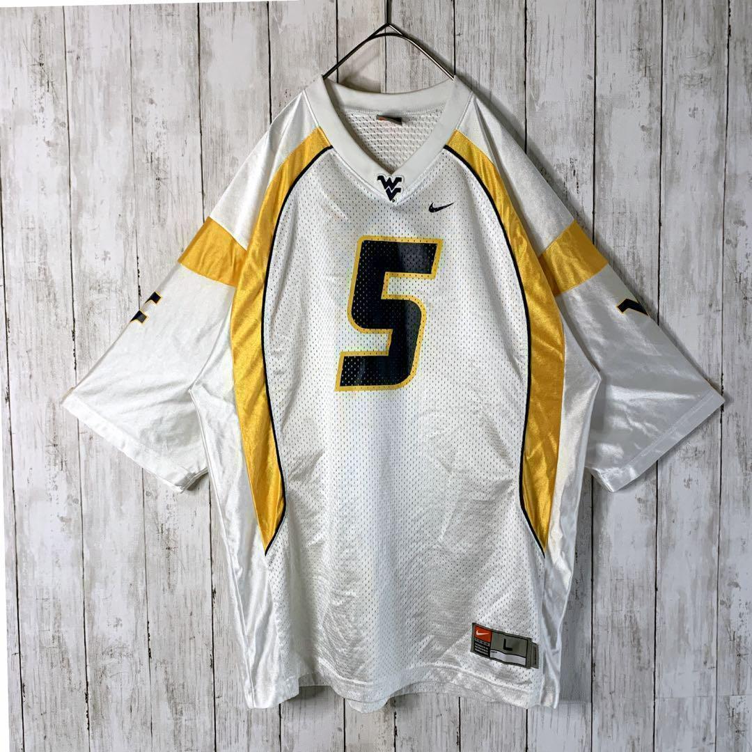 ナイキ ゲームシャツ 半袖 WEST VIRGINIA ゆるダボ イエロー XL