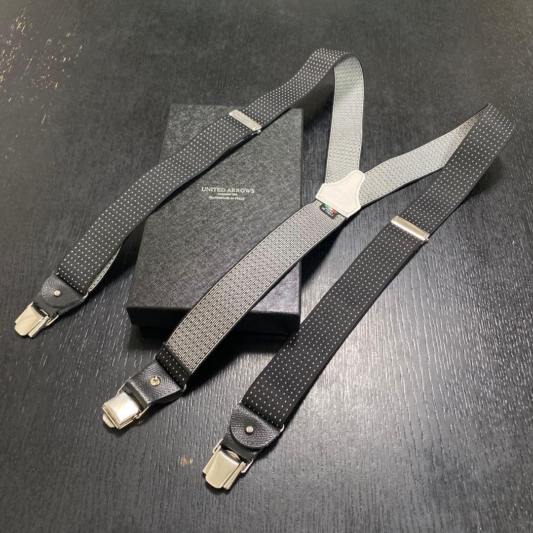 【 そこ出品です 】 UNITED ARROWSピンドット サスペンダー