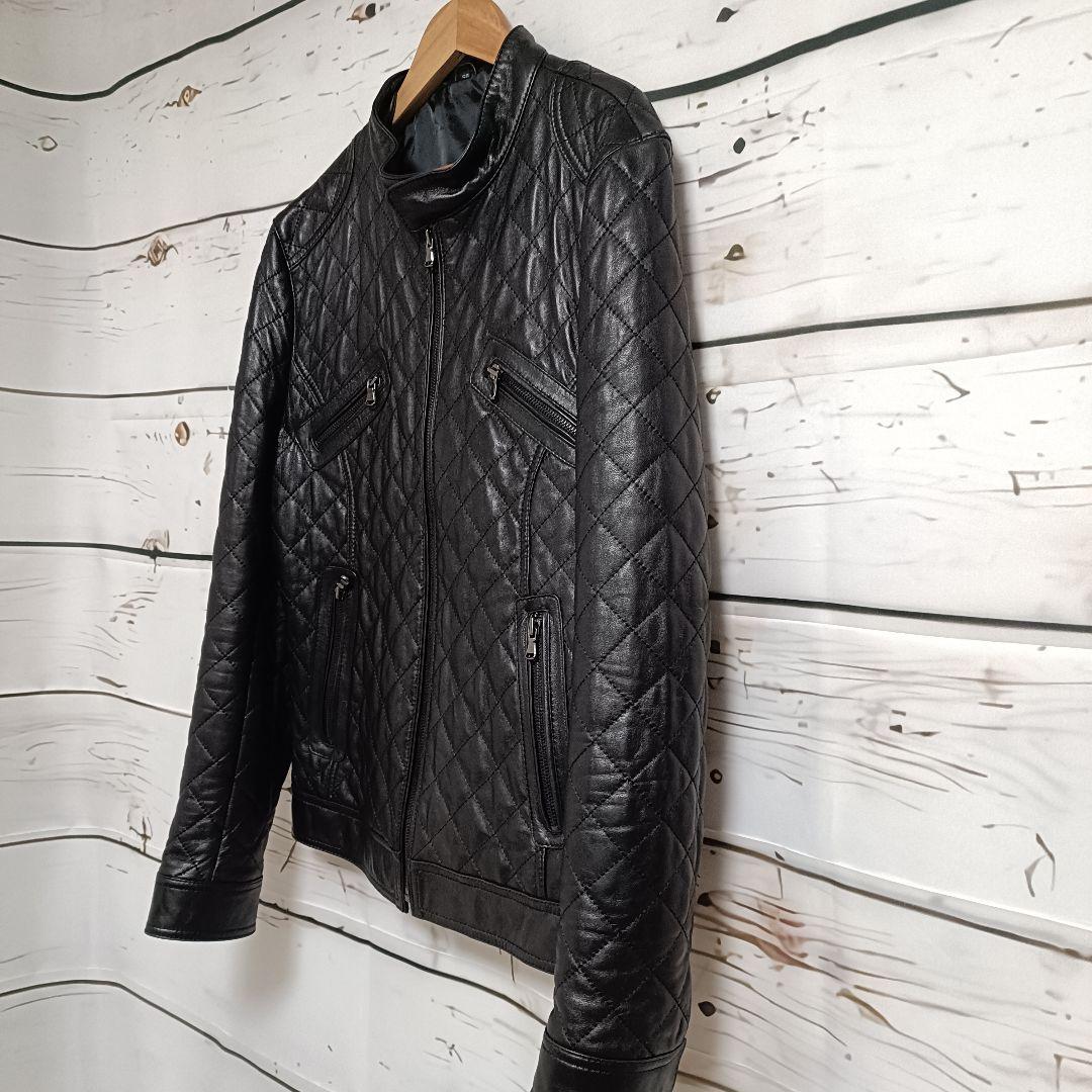 レザージャケット 羊革 【美品】 ライダース ブラック