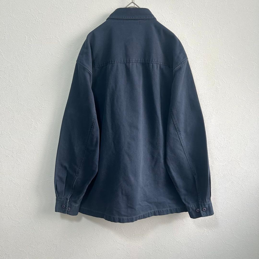 【Husqvarna】ジャケット　刺繍ロゴ　作業着　バイカー　ネイビー　ワッペン