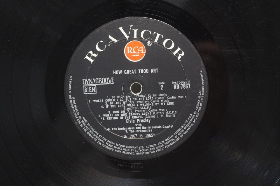 英LP Elvis Presley How Great Thou Art 深溝