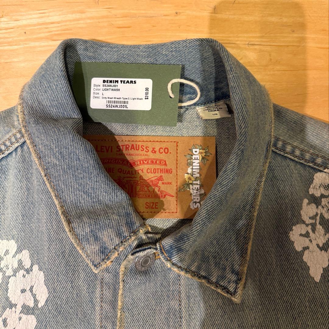 Levi's DENIM TEARS 花柄ペイント デニムジャケット L