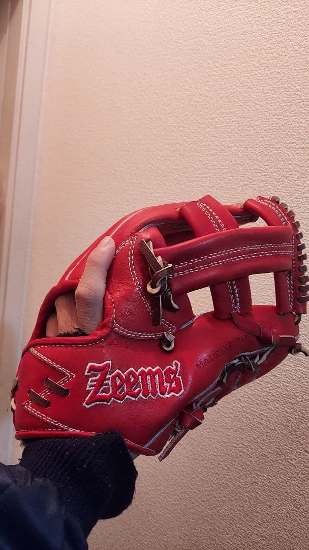 Zeems 軟式グローブ 赤 大人用　内野用