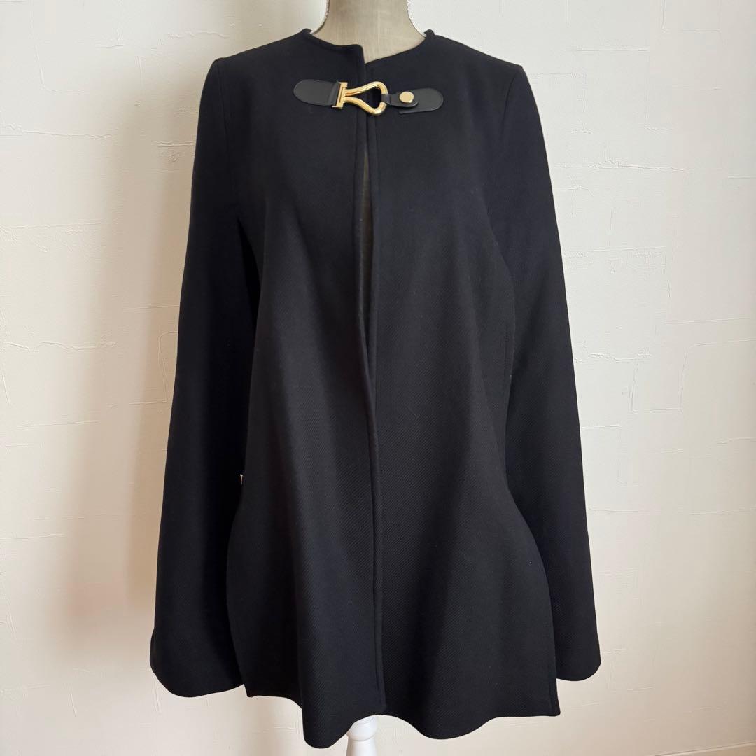 美品　ZARA MANTECO ポンチョ ケープ ゴールド金具　M