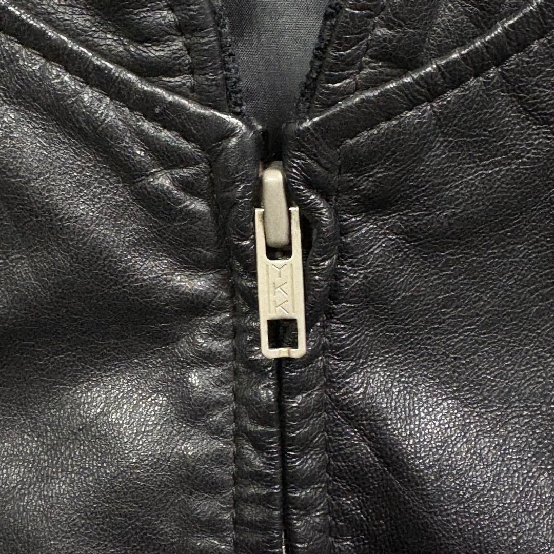 vintage レザージャケット　ブルゾン　ma-1 短丈　本革オールレザー　M
