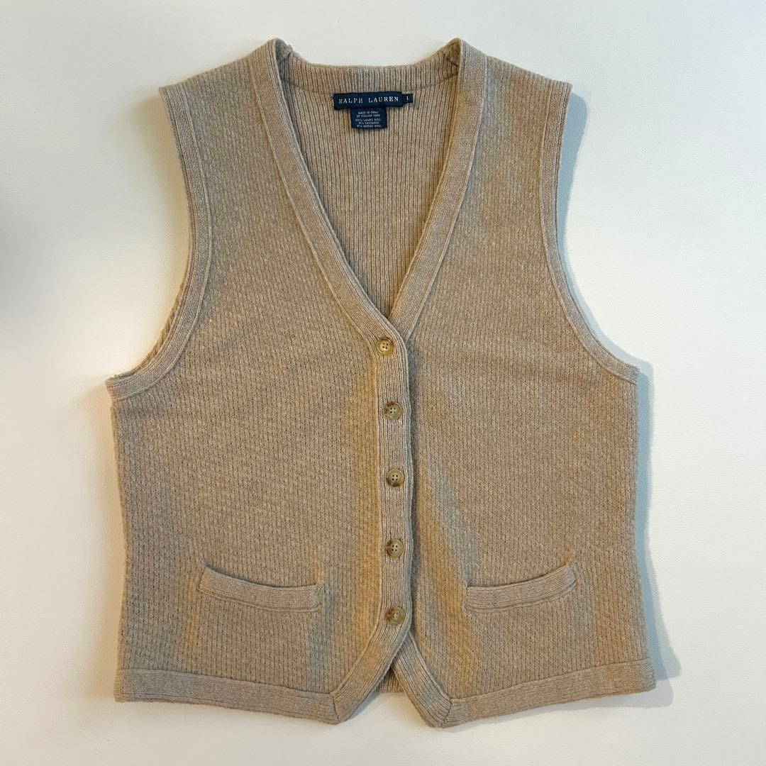 美品✨RALPH LAURENメリノウール×カシミヤ ニットベスト