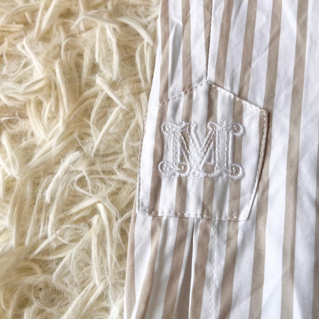 MaxMara マックスマーラ　ストライプ　シャツワンピース　40 ゆったり