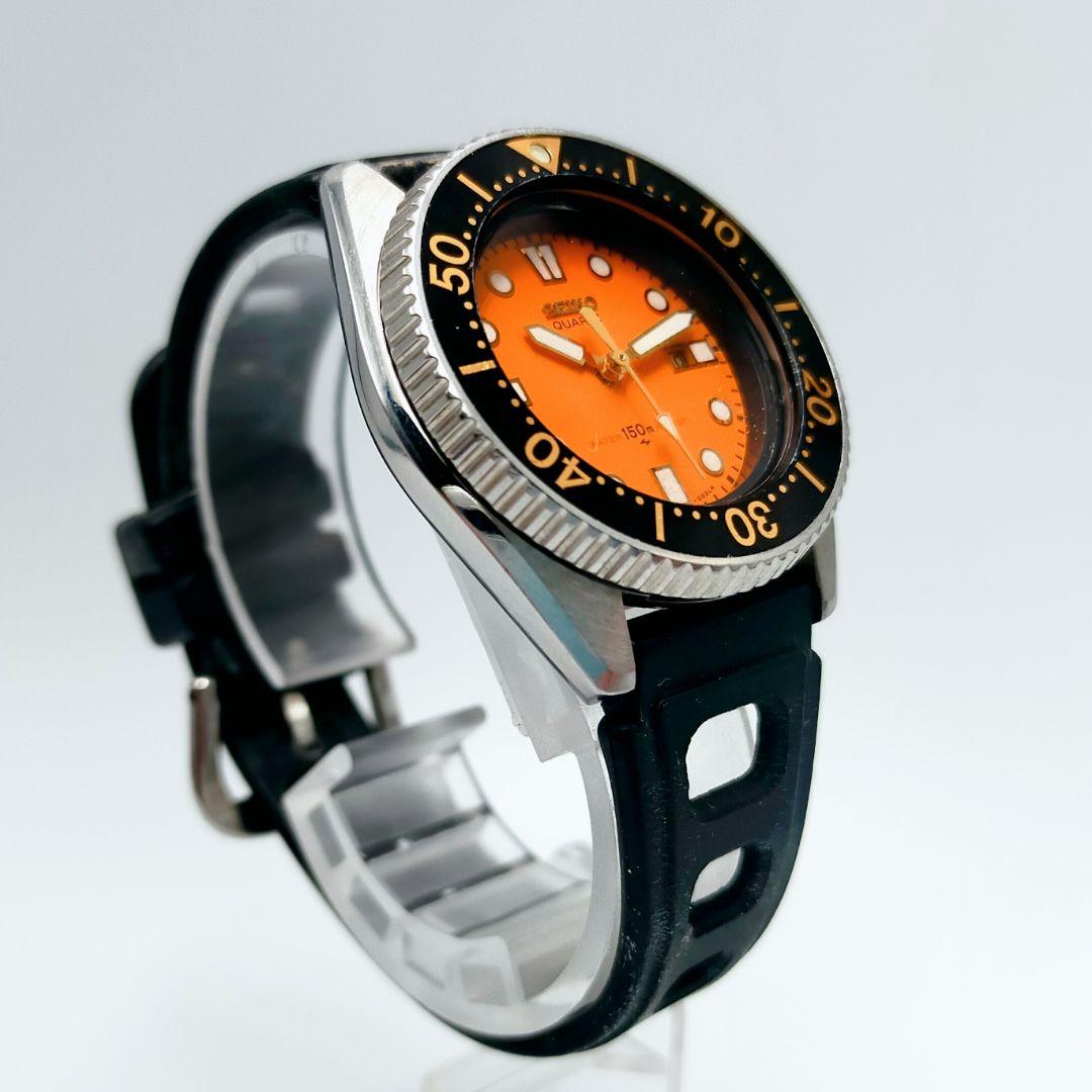 【美品・稼働】SEIKO セイコー ダイバー 150m オレンジ文字盤 レトロ