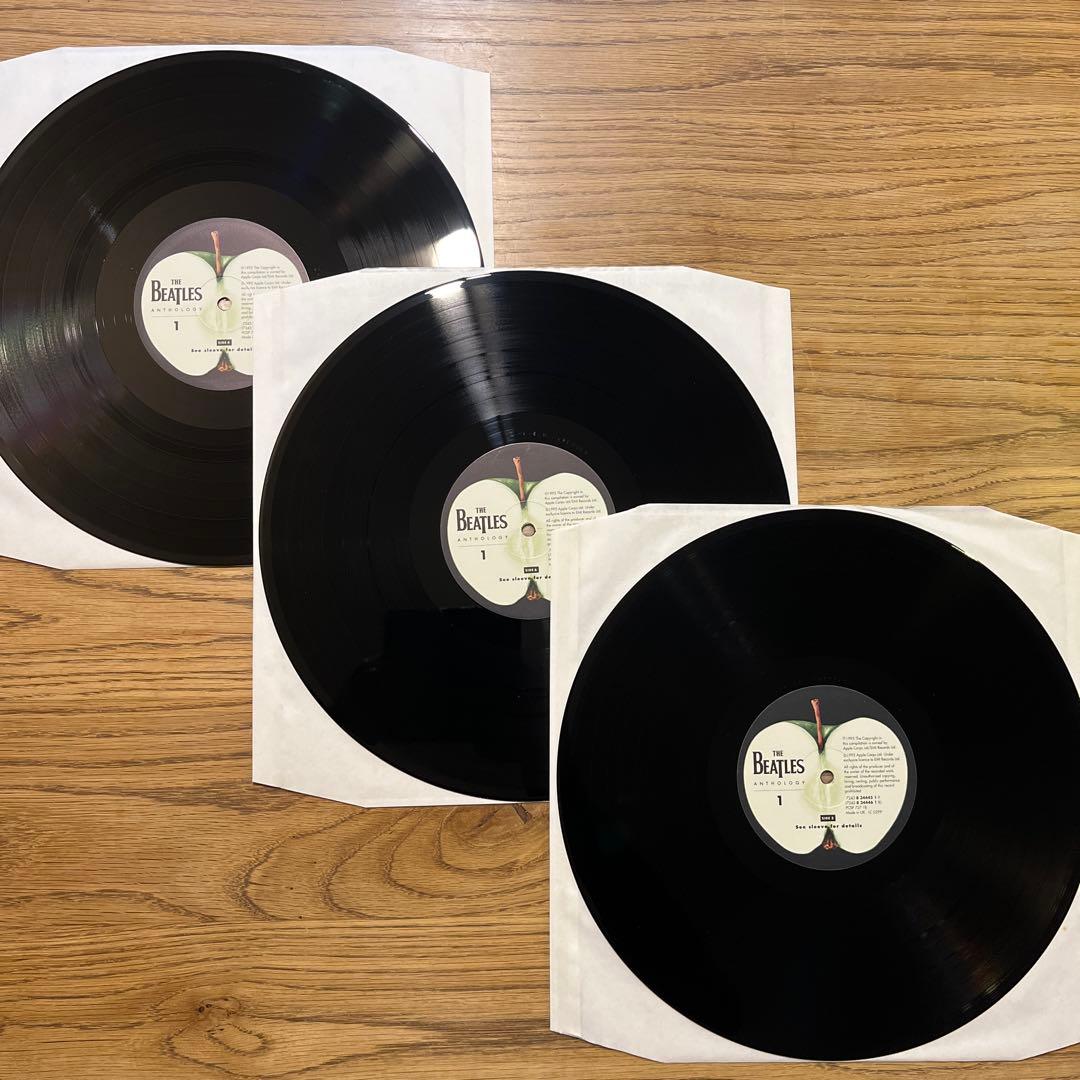 未使用【英国盤3LP】アンソロジー１Beatles アナログレコード 販促品付き