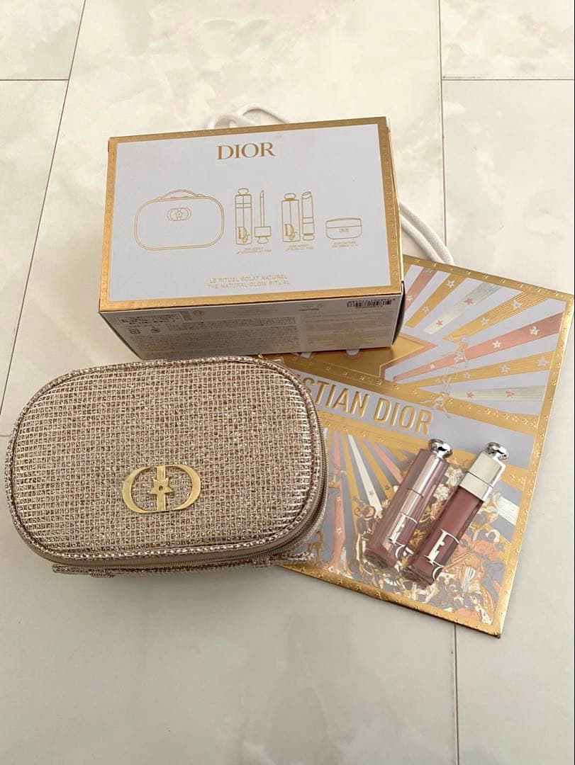 Dior 2025 クリスマスコフレ ゴールド限定ポーチグロスセット