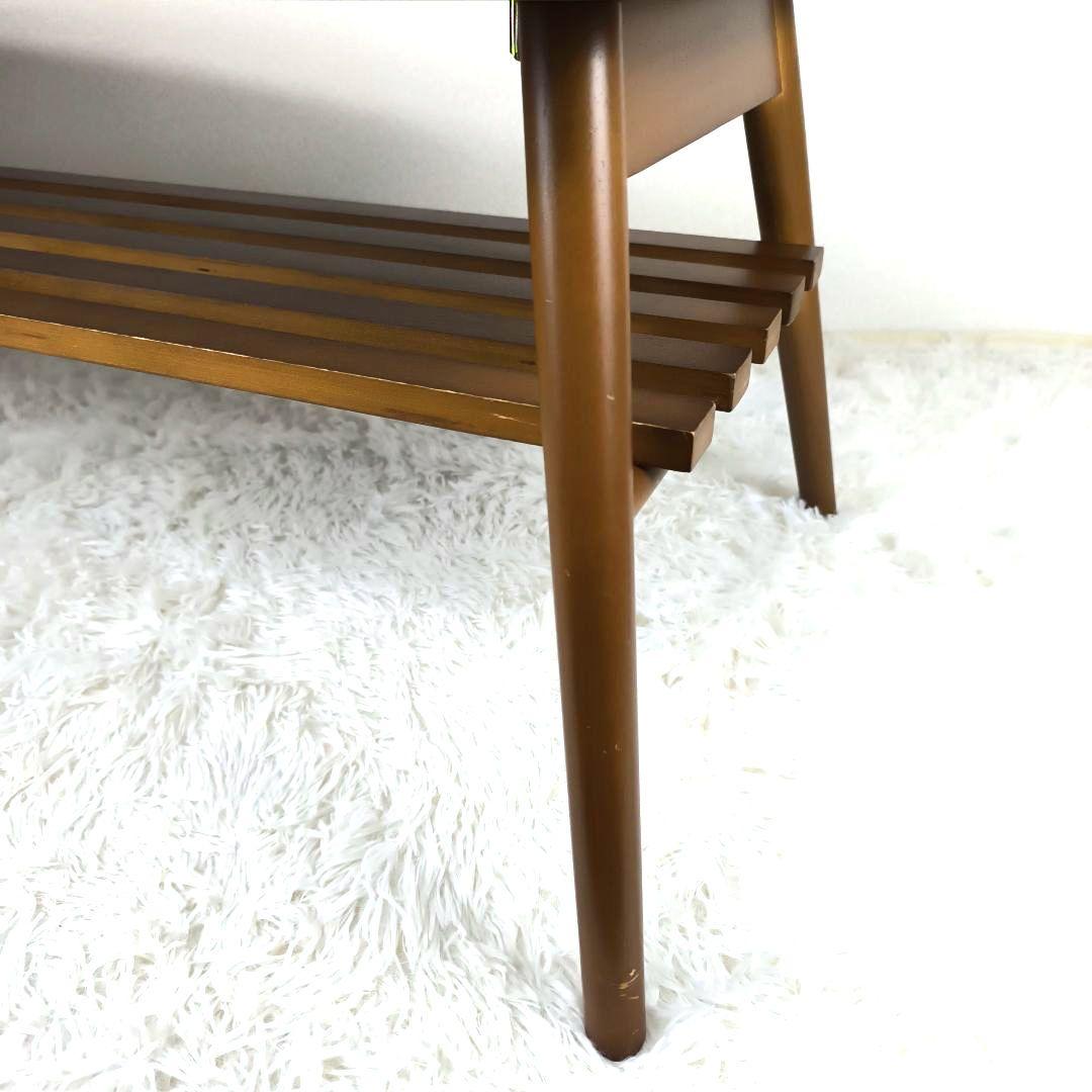 ✨極美品✨ 不二貿易 折れ脚センターテーブル ノルン 棚あり 折り畳み 茶色
