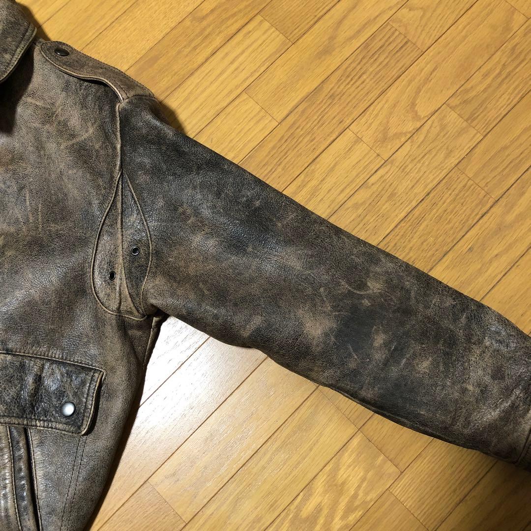 牛革 ブラウン レザージャケット Lサイズ A2 G1