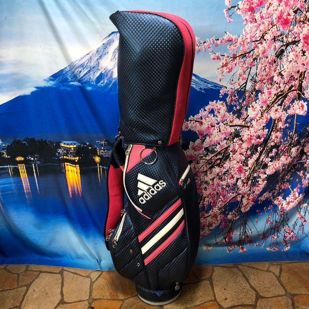 寶BV-1112 adidas アディダス キャディバッグ ネイビー/ピンク