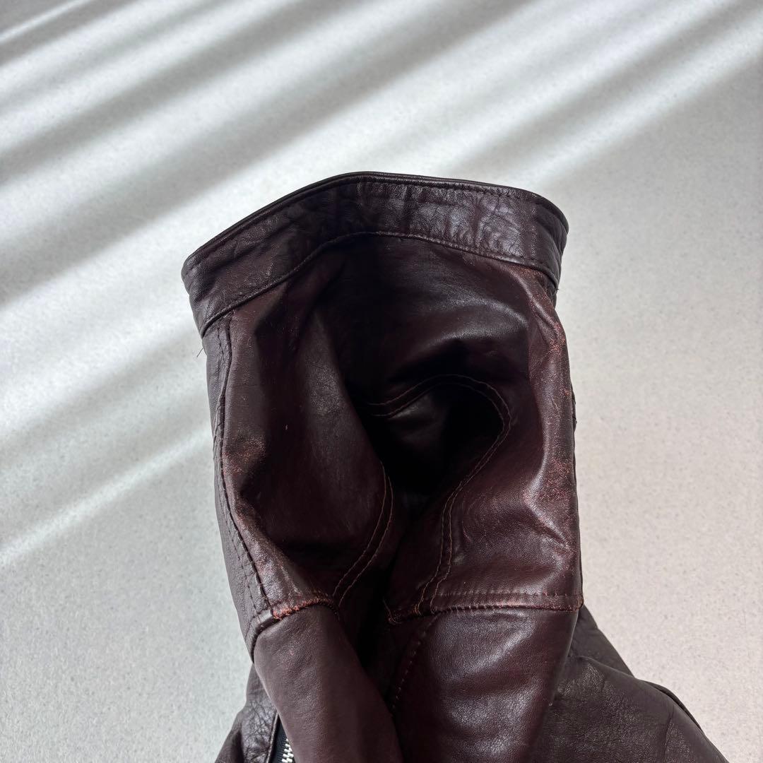 00s Y2K gimmick leather jacket 八の字 本革