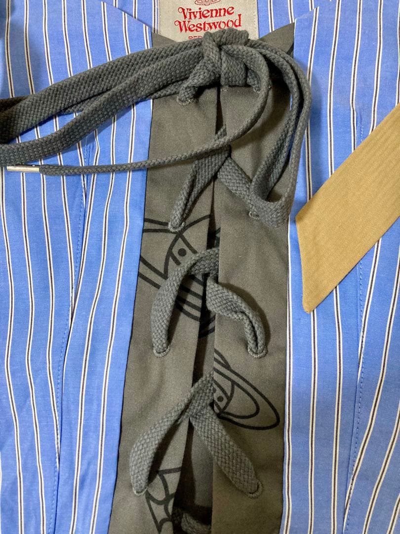 Vivienne Westwood コットンストライプコルセットシャツワンピース