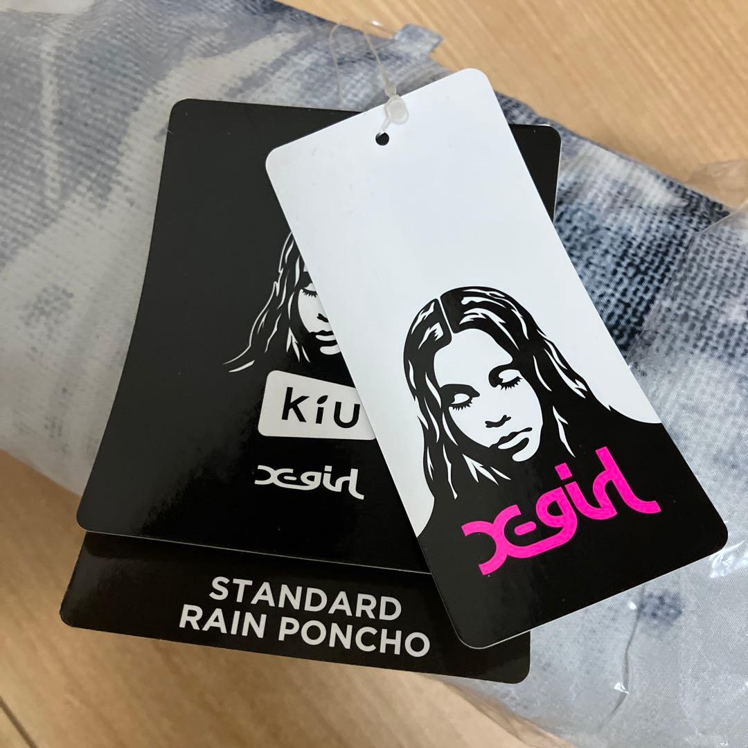 kiu x-girl レインポンチョ グレー