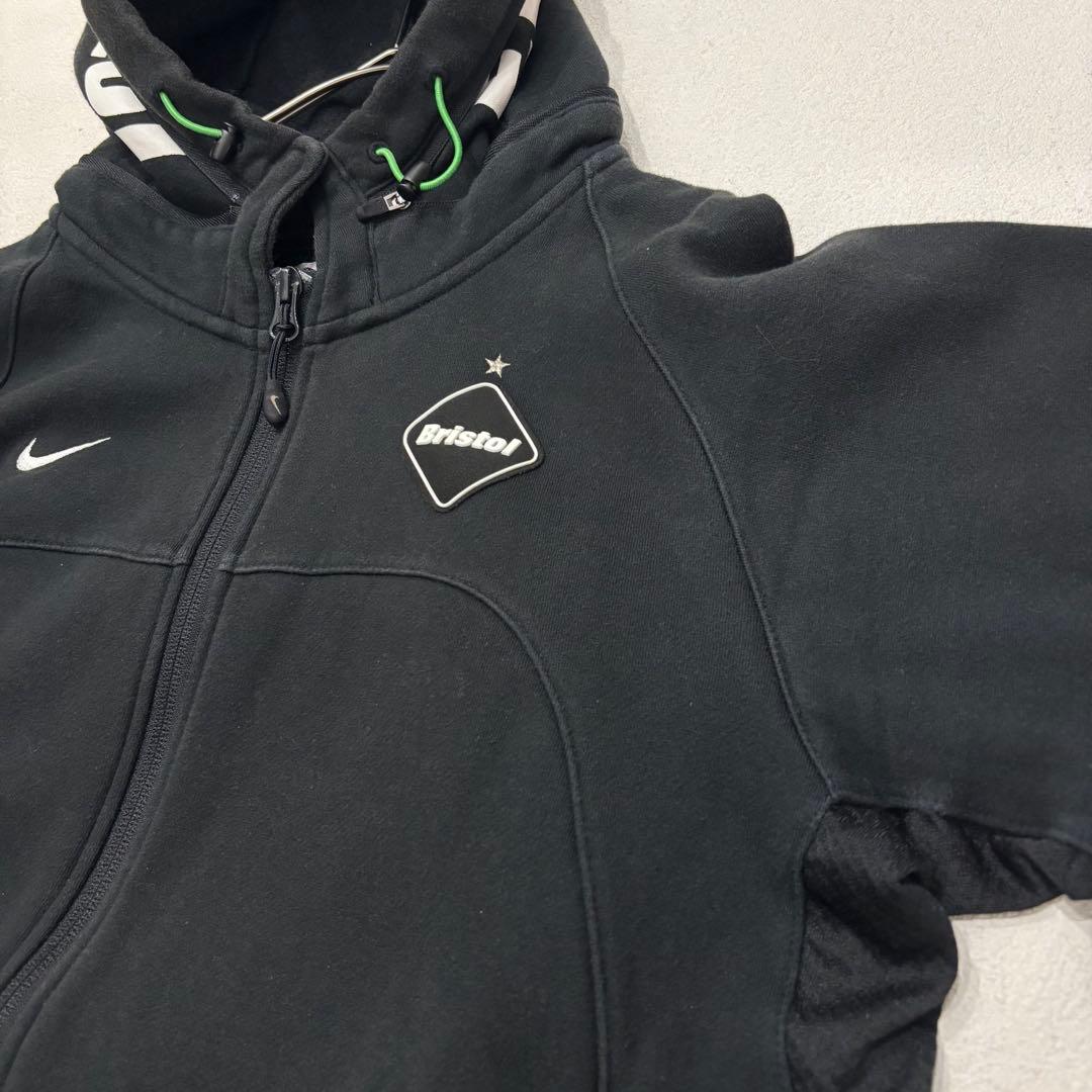 FCRB NIKE ロゴ パーカ ジャケット ダブルジップ S ブラック 黒