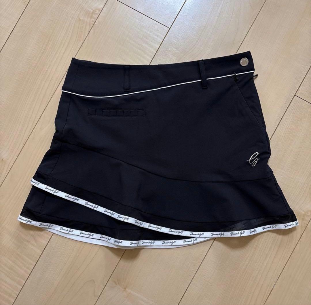 デサント【LUXE】ゴルフ　モックネックシャツ　スカート　上下2点セット　L/M
