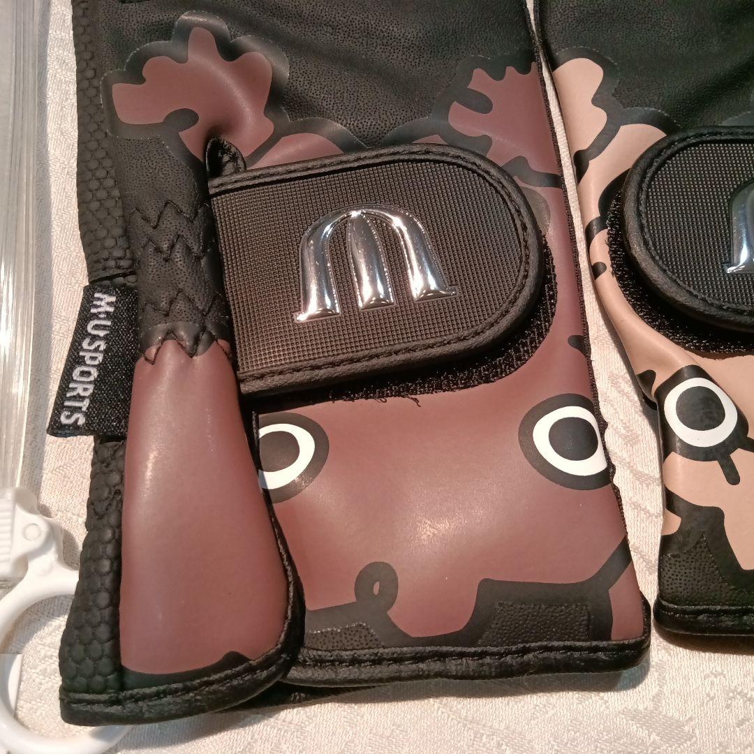 MU SPORTS ゴルフグローブ 手袋 Ｌ 21〜22cm　ブラック/レッド