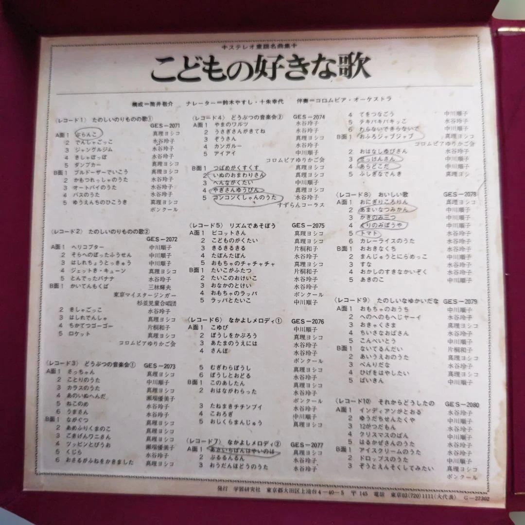 ステレオ童話名曲集　こどもの好きな歌 　レコード