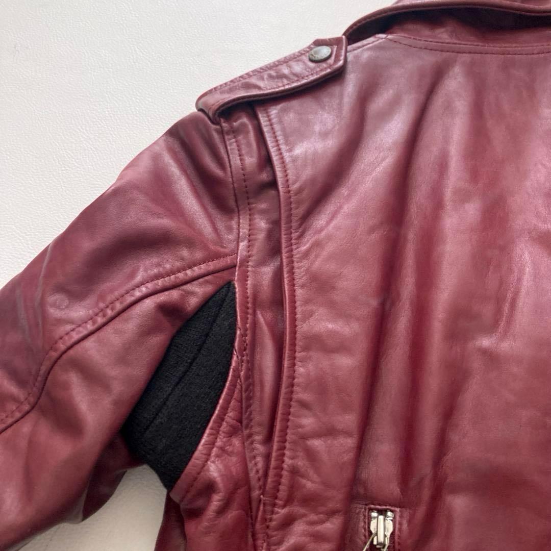 【K∞L】glamb ダブルライダースジャケット ボルドー キルティング