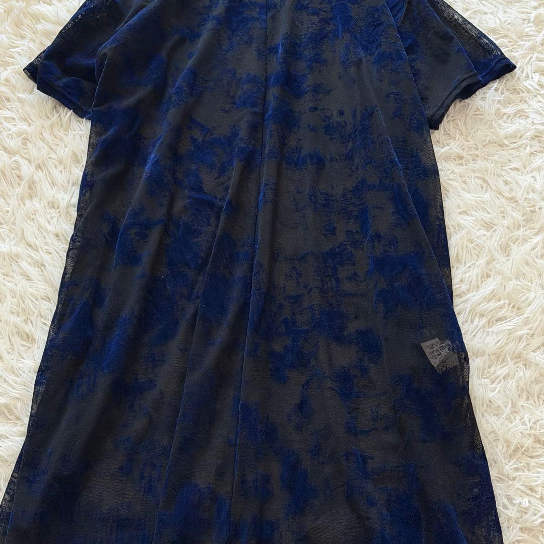 Y’s ワイズ ヨウジヤマモト 半袖ワンピース 総レース 花柄刺繍 フラワー 黒