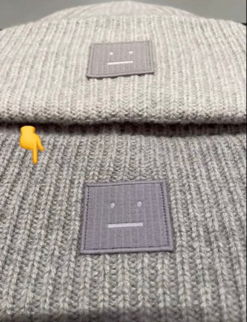 極美品◼️Acne Studios ラージFaceロゴ ビーニー ニット帽