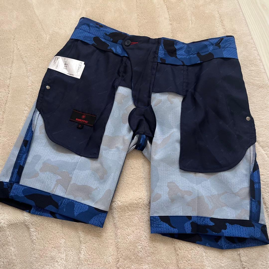 新品★27,500円BRIEFINGゴルフ カモフラショートパンツ 青黒迷彩