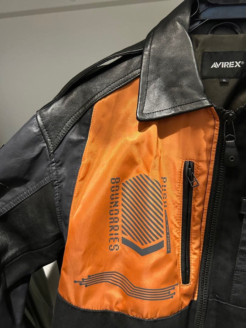 avirex アーミーメカニックジャケット　レザー
