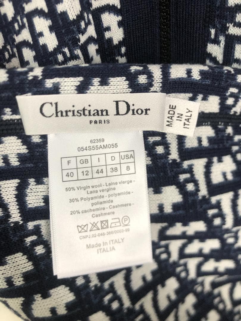 Dior ディオール ニットセーター　ネービーブルー　フーディ　超美品 両面用