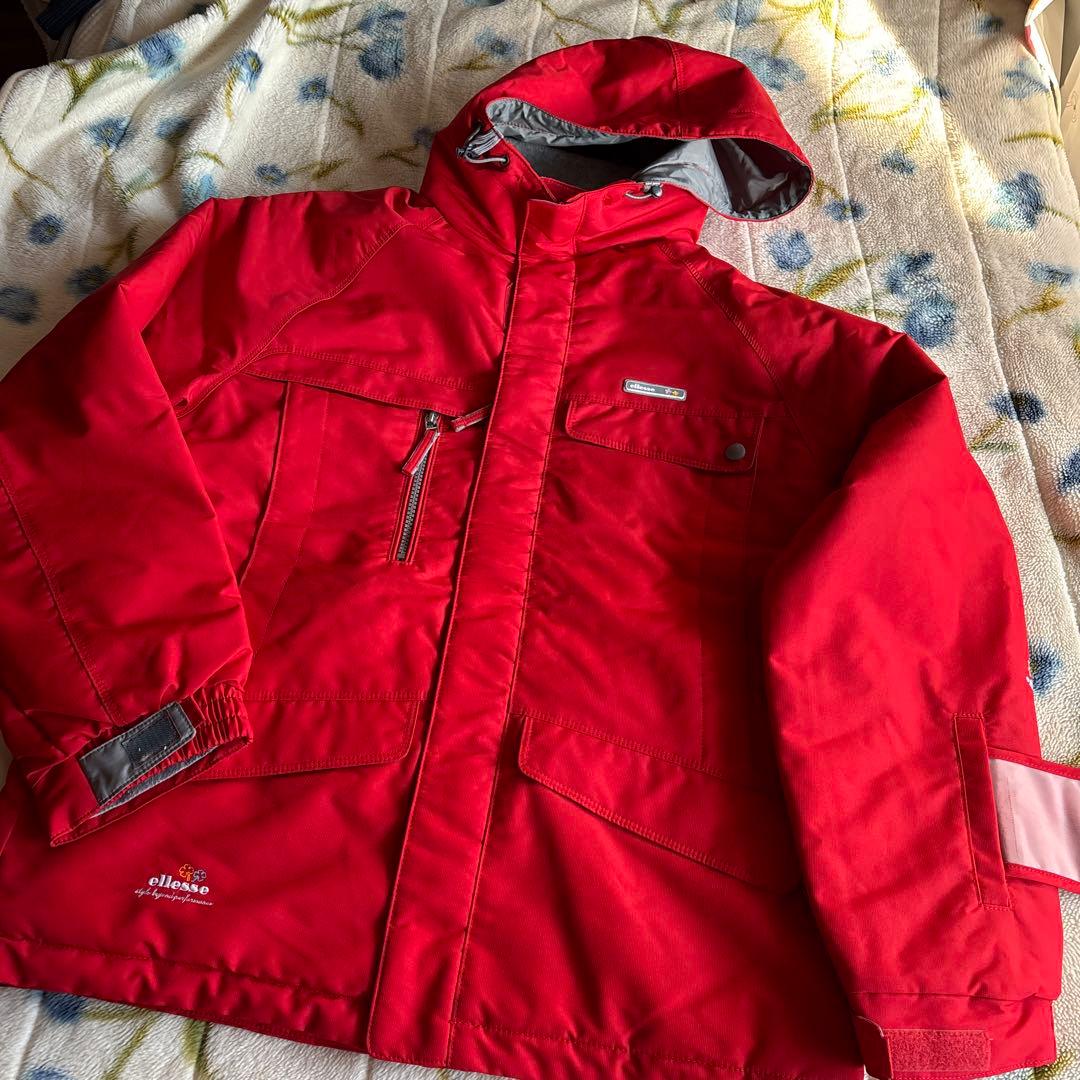 新品同様　エレッセ スキーウェアセット 赤 グレー　L