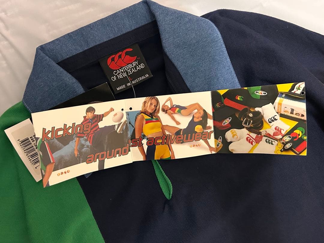 新品 Canterbury ラガーシャツ L マルチカラー 切替 90s