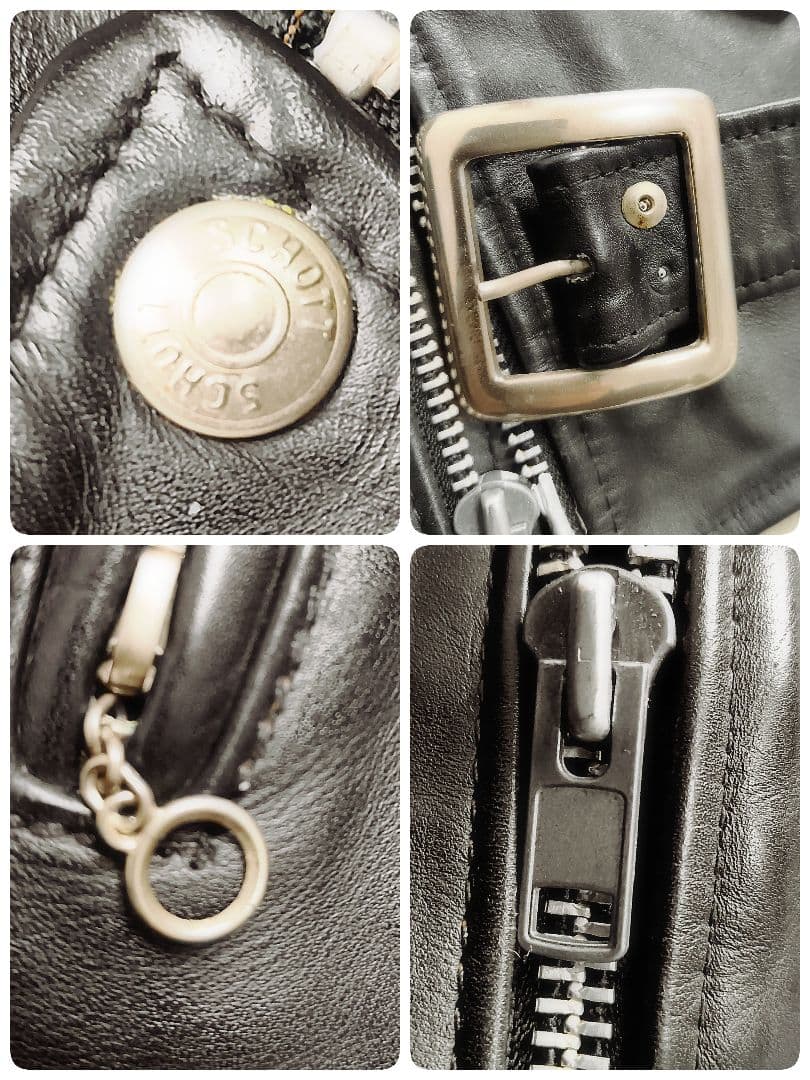 Schott 618 レザー ダブルライダースジャケット 38 バイカータグ後期
