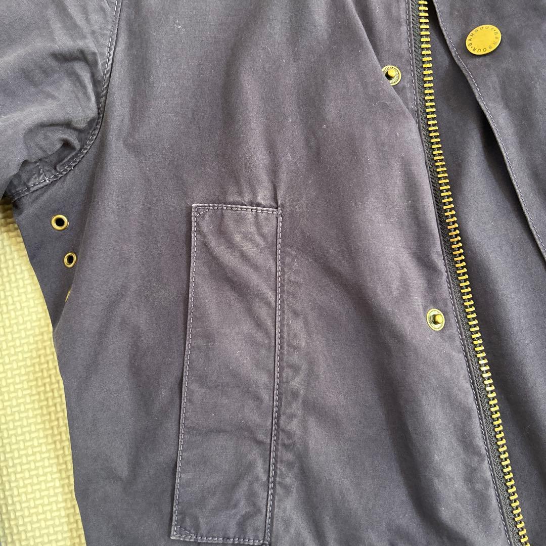 Barbour ネイビー コーデュロイ襟 ジップアップジャケット