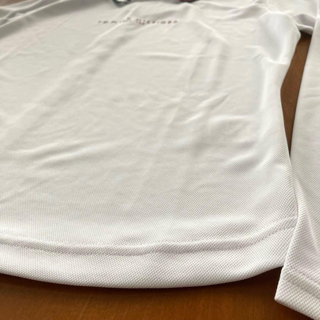 【新品】 長袖ポロシャツ バックファスナーM ホワイト