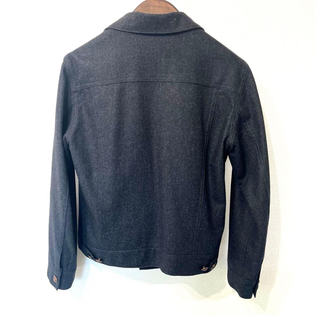 極美品 タリアトーレ STEVE ウールフランネルジャケット 46 ダークグレー